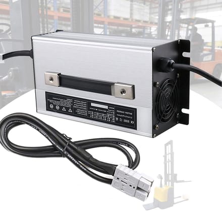 Acculader - Batterijlader - Heftruck Opladen - Digitaal LED-display - 48V 25A - Zwart