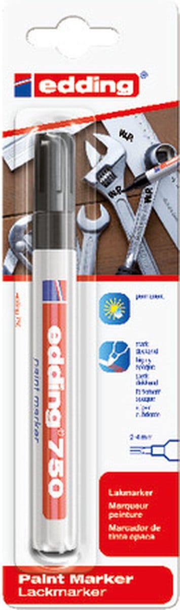 Edding 750 Paint Marker 4-750-1-4001 Lakmarker Zwart 2 mm, 4 mm