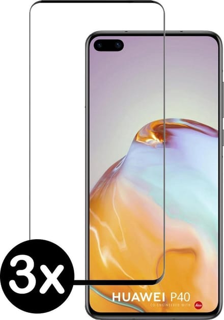 Screenprotector - 3 Stuks - Geschikt voor Huawei P40 - Full Cover - Beschermglas - Gehard Glas - Tempered Glass - Screen Protector