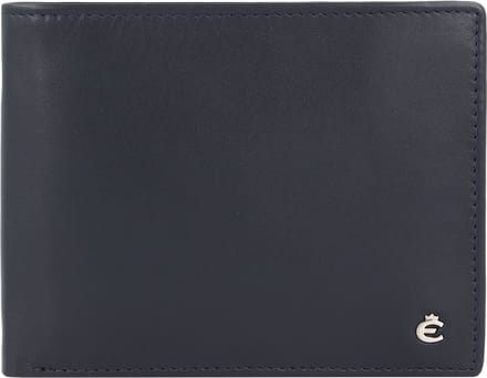 Esquire Leren Portemonnee Harry RFID Wallet Quer Blue Blauw
