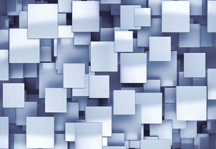 Fotobehang Abstract Squares Modern Blue | XL - 208cm x 146cm | 130g/m2 Vlies