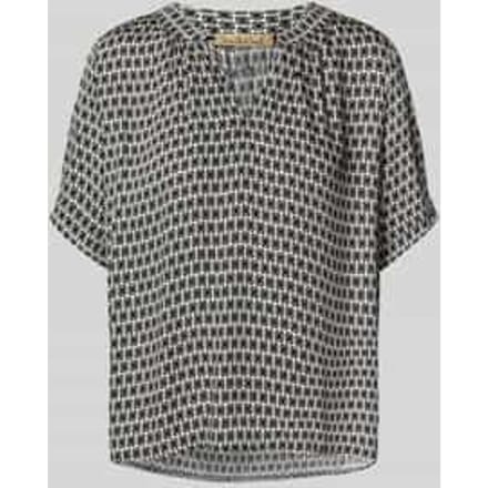 Blouseshirt van viscose met 1/2-mouwen en V-hals