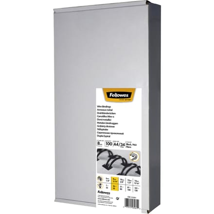 Draadrug Fellowes 8mm 34-rings A4 zwart 100 stuks