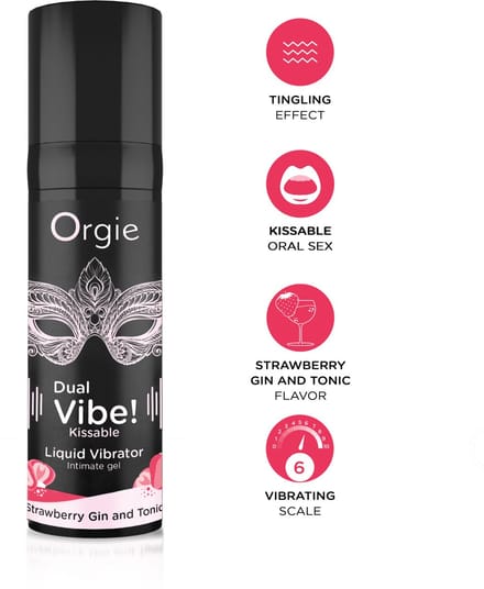 Orgie – Dual Vibe Strawberry Gin And Tonic Liquid Vibrator – Kissable
