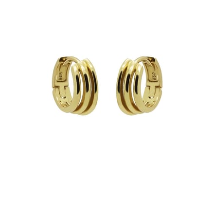 Karma Oorringen triple tube Goud