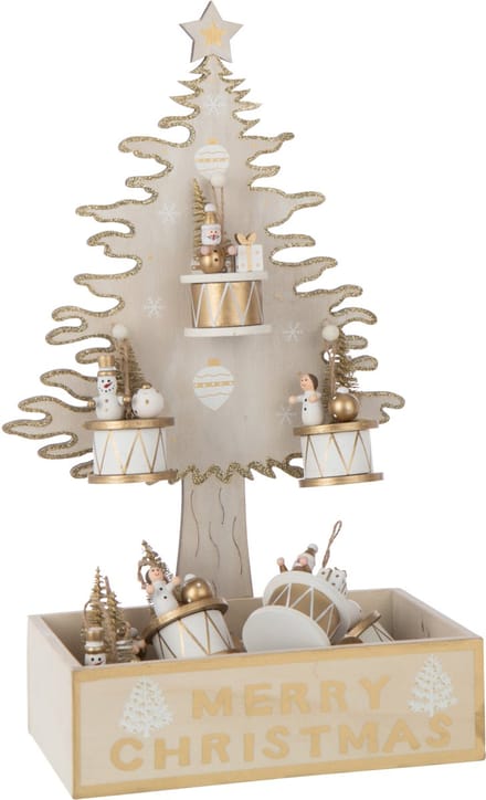 J-Line decoratie Boom + Hangers + Storage - multiplex - naturel/goud