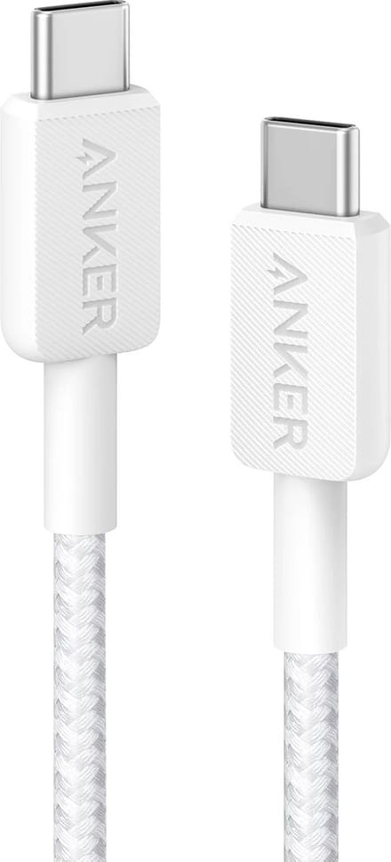 Anker 322 (60W) Gevlochten USB-C naar USB-C Kabel 3M Wit