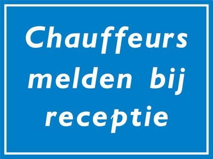 Chauffeurs receptie bord - Aluminium - 30 x 40 cm