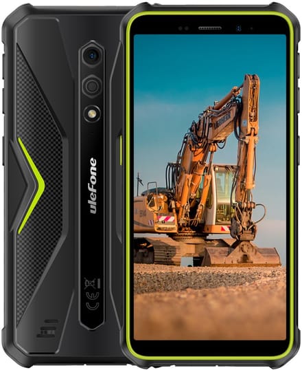 Rugged Smartphone Ulefone Armor X12 4G A22 3GB 32GB 4860-5W A13 Go, Black w Green