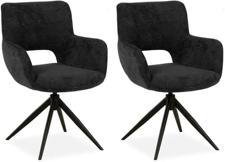 MX Sofa - Eetkamer stoel Darwin - Antraciet (set van 2 stuks)