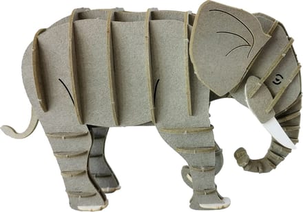 Fridolin 3D Paper Model - Grijze Olifant.