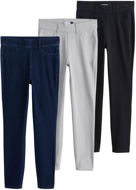 Next - Dames - Set van 3 lange jersey denim leggings - Zwart