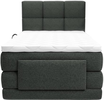 Vente-unique Boxspringbed stof antracietgrijs 100 x 200 cm