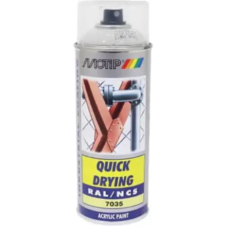 Motip industrial acryllak hoogglans RAL 7035 lichtgrijs - 400 ml.