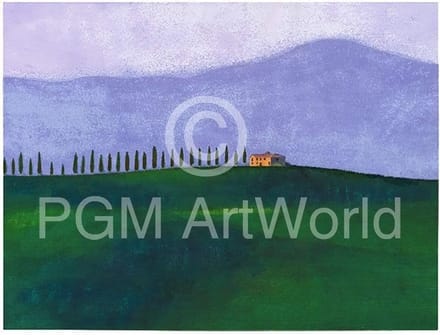 Kunstdruk Ralf Westphal - Abendstimmung in der Toskana 40x30cm