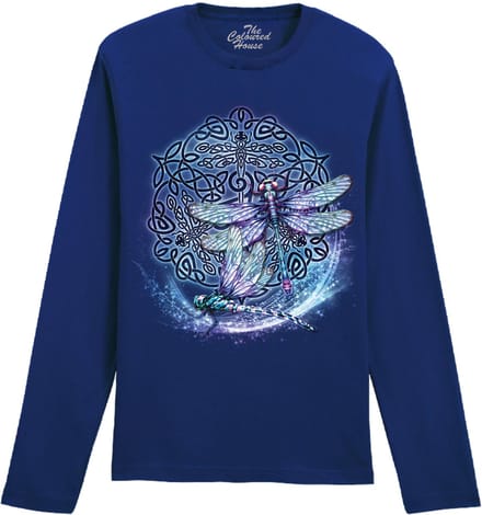 Libelle Celtic Dragonfly The Coloured House Longsleeve T-shirt S