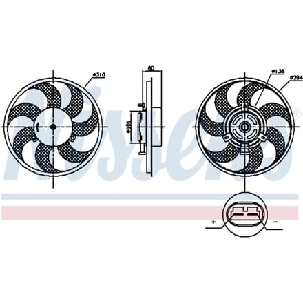 Koelventilatorwiel, motorkoeling NISSENS 85879