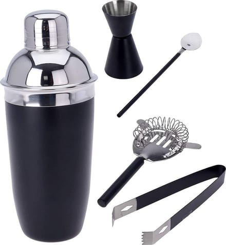 Ensemble d'accessoires de barman 5 pièces noir