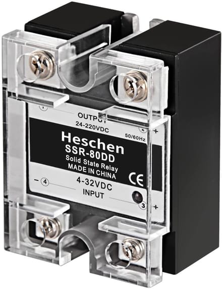 DC/DC Solid State Relais voor 24-220VDC, 80A, 4-32VDC Input - Efficiënte Stroombeveiliging
