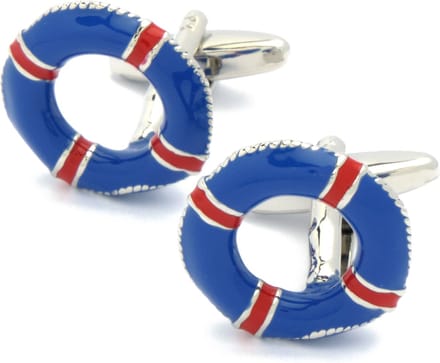 Manchetknopen - Reddingsboei Boot Blauw en Rood