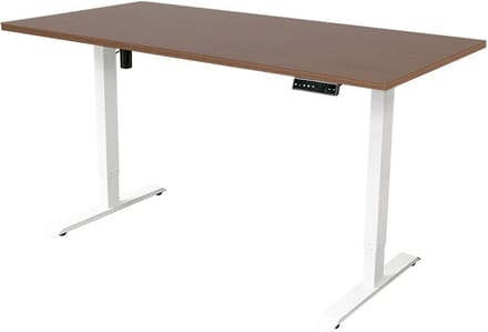 Sedero Elektrisch verstelbaar bureau - 140x80 cm - Single motor - Wit met Donker eiken