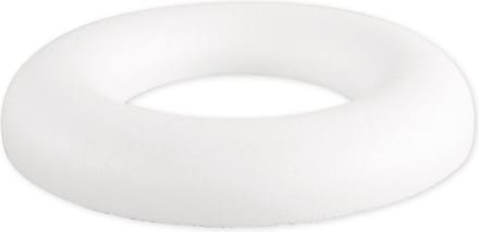 Piepschuim ring/krans - plat - wit - 22 cm - styropor - hobby figuren - DIY - materialen - knutselen