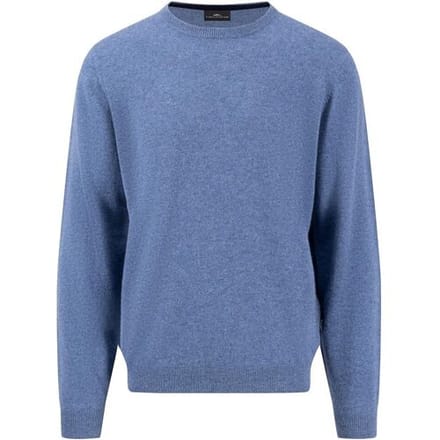 Fynch-Hatton Trui O-Neck Cashmere Uni Color Cloud Blue / male