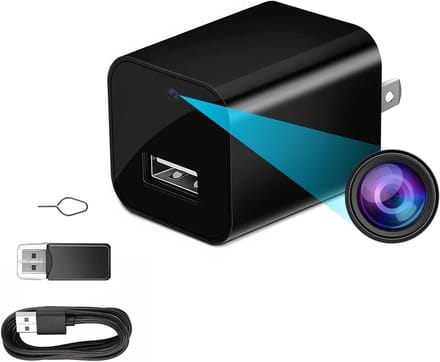 Verborgen Camera Oplader - Spycam Wifi - Huisbewaking - 1080P Full HD - 10.2 cm - Wit