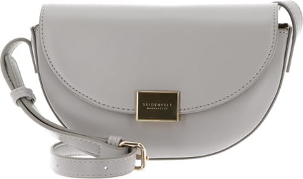 SEIDENFELT MANUFAKTUR Schoudertas Ellanda Saddle Bag Light Grey / Gold Lichtgrijs