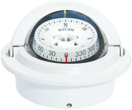 Ritchie 12V wit Kompas model Voyager F-83W bolle Roos Ø76,2mm