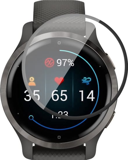 Screenprotector geschikt voor Garmin Venu 2s - PET Glasfolie Full Screen Protector
