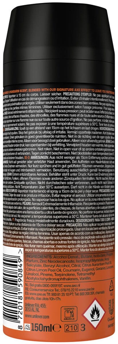 3x Axe Deodorant Bodyspray Sunset Fresh 150 ml