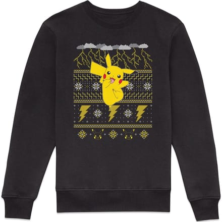 Pokemon Pikachu Christmas Christmas Jumper - Black - S