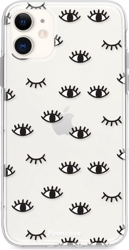 Fooncase Hoesje Geschikt voor iPhone 12 Mini - Shockproof Case - Back Cover / Soft Case - Eyes / Ogen