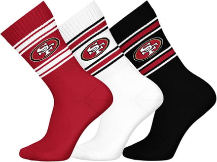 NFL SAN FRANCISCO 49ERS Crew Socks - 3-pack - Rood/Wit/Zwart - Maat 35/38