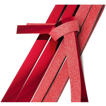 Papieren strips "Glitter, rood", 25mm - Rood