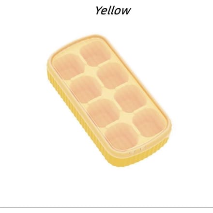 Moule à blocs de glace en Silicone, 1 pièce, Cube à glace avec couvercle, empilable, moules à glaces faits maison pour congélateur jaune