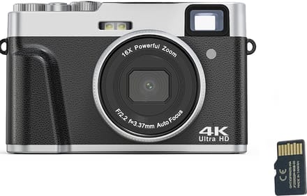 Digitale camera 4K/48 MP/16x zoom/autofocus/zoeker/anti-trilling/32 GB kaart