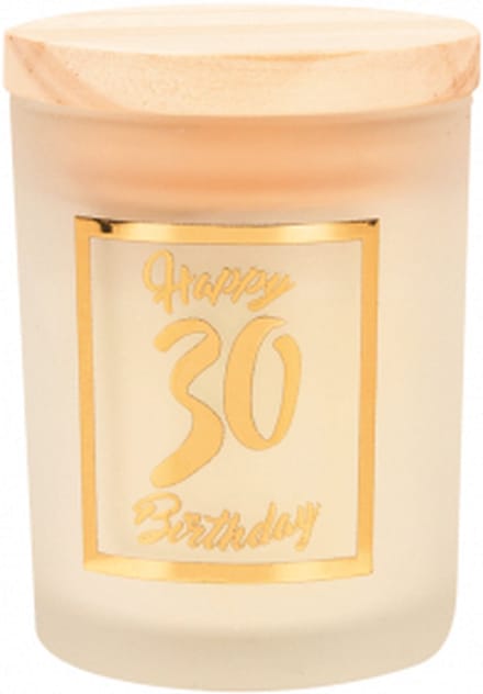 Geurkaars - White/gold - Happy Birthday - 30 jaar - In cadeauverpakking