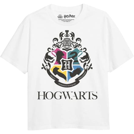 Harry Potter Meisjes Hogwarts Huizen T-Shirt (Wit)