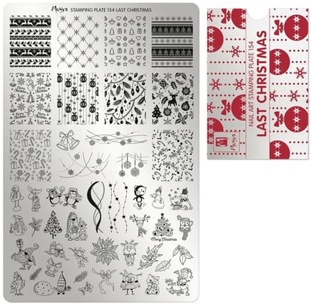 Moyra Stamping Plate 154 LAST CHRISTMAS met Try out Sheet