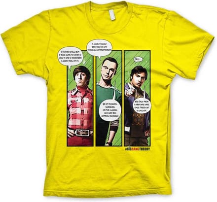 The Big Bang Theory Heren Tshirt -S- Superhero Quips Geel