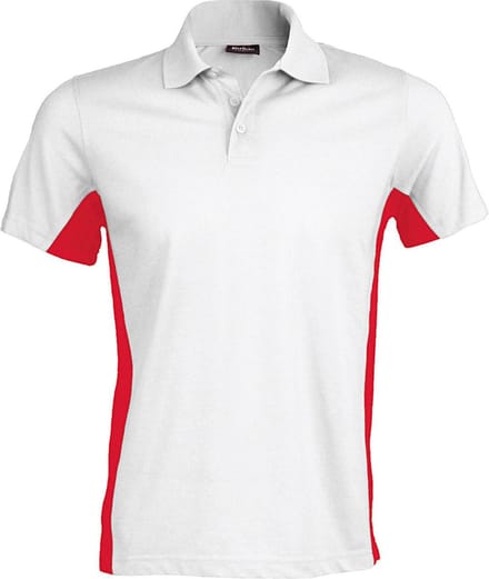 Kariban Heren Poloshirt met korte mouwen (Dual Colour) (Wit/rood)