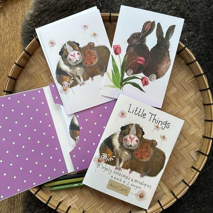 Alex Clark Notecards & Envelopes ~ Kaartenbox Konijn en Cavia 'Little Things'