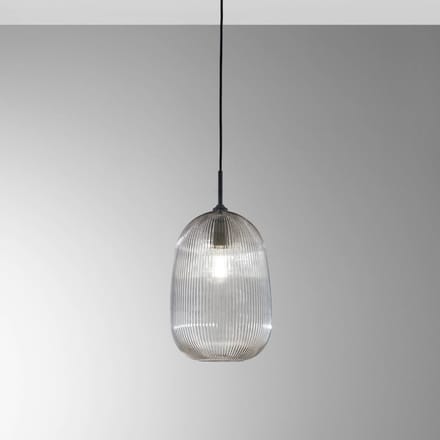 Luce Ambiente Design Hanglamp DUKE, grijs, Ø 21 cm, glas