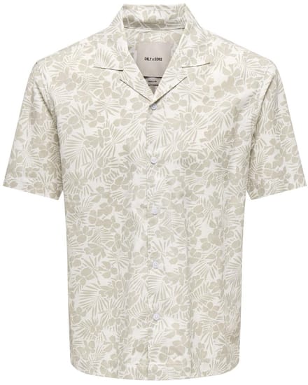 ONLY&SONS - ONSWHITE RESORT REG SS SHIRT - Heren - Overhemden