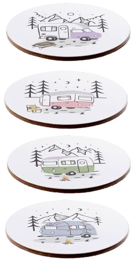 Onderzetters - Wildwood Caravan - Set 4 stuks - 10cm