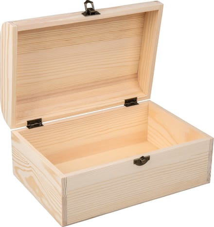 Rayher Hobby Kistje - box - hout - met sluiting en deksel - 24 x 16 x 11 cm - opbergen