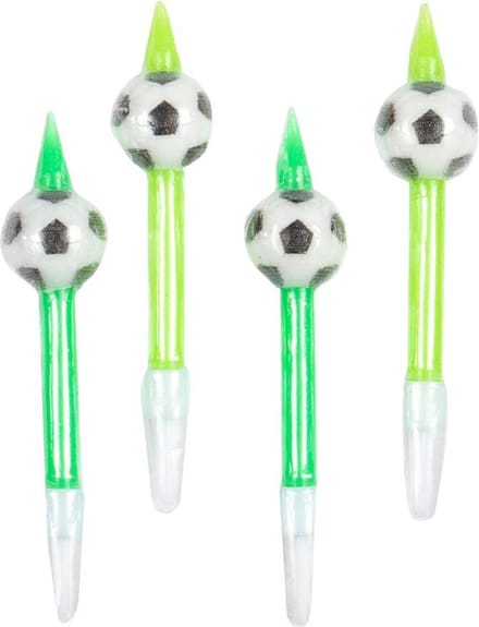 Wefiesta Voetbalkaarsjes 5,9 Cm Wax Groen 4 Stuks