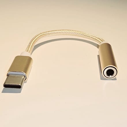 Type-C USB-C naar 3.5 mm headset adapter AUX Audio Jack Goud - Niet geschikt voor Apple